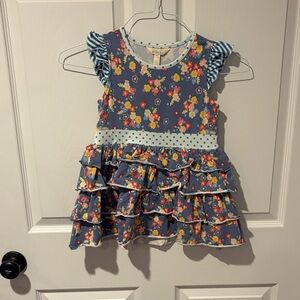 Matilda Jane Blue Floral Ruffle Dress